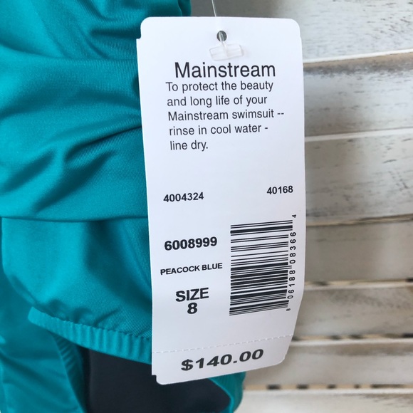 Mainstream Peacock Blue One Piece Swimsuit 8 - Picture 6 of 8